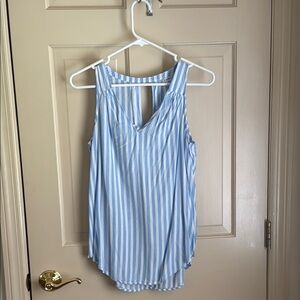 Old Navy Blue and White Striped Tank Top